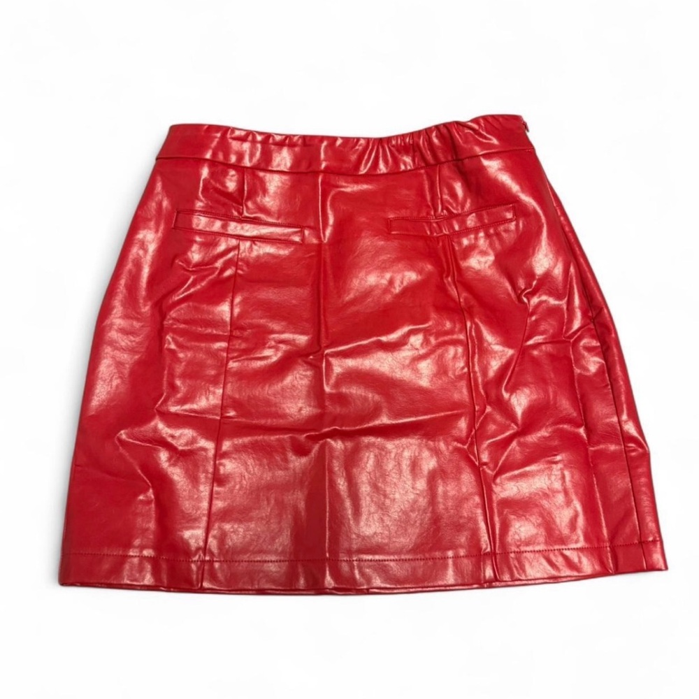 Red Leather Mini Skirt